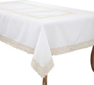 Saro Lifestyle Tablecloth with Braid Embroidered Design, , Gold