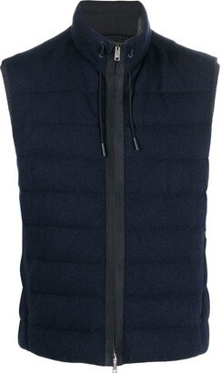 Padded Cashmere Zip-Up Gilet