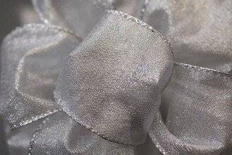 Silver Sheer Frost Wired Ribbon