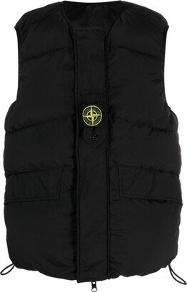 Econyl® reversible Compass-embroidered vest