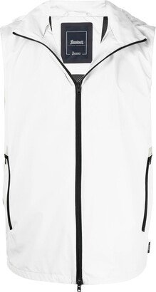 Detachable-Hood Zip-Up Vest