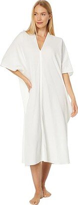 Onsen Textured Cotton Caftan (White) Women's Pajama