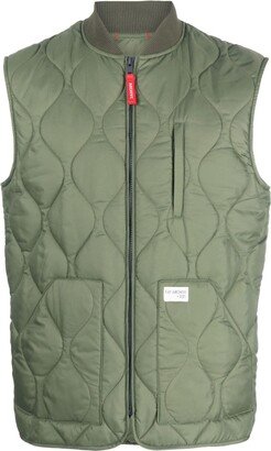 Quilted Zip-Up Padded Gilet-AA