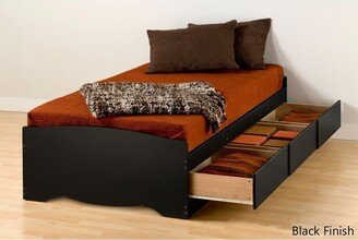 Twin XL Platform Bed Frame with 3 Storage Drawers in Black