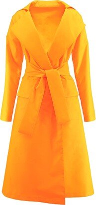 Bluzat Orange Neon Trench Coat