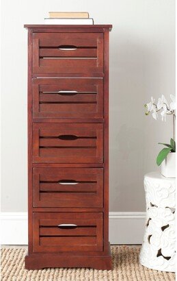 Sarina Cherry Storage 5-Drawer Cabinet - 16.5