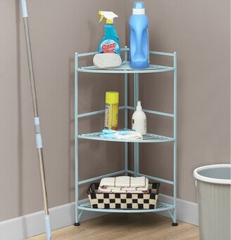 Porch & Den Ferdinand 3-Tier Metal Folding Corner Shelf