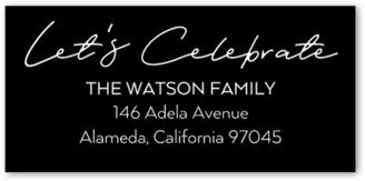 Wedding Address Labels: Engaged Celebration Address Label, Black, Address Label, Matte