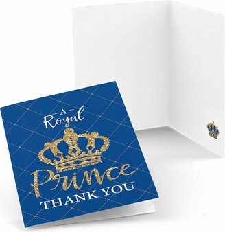 Big Dot of Happiness Royal Prince Charming - Baby Shower or Birthday Party Thank You Cards (8 count)