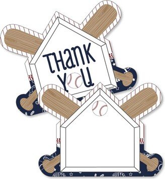 Big Dot of Happiness Batter Up - Baseball - Shaped Thank You Cards - Baby Shower or Birthday Party Thank You Note Cards with Envelopes - Set of 12