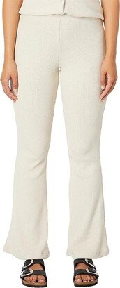 Ribbed Pull-On Flare Pants (Summer Dune Heather) Women's Clothing
