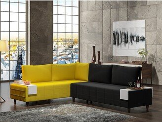 Furnia Sagopa Modern Metal Frame with Foam Seat Sectional Sofa