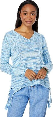 Jody V-Neck Sweater (Blue Peri High Tide Space Dye) Women's Clothing