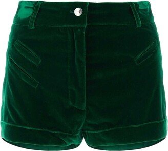 Mini Turn-Up Hem Velvet Shorts