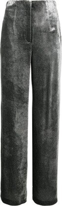 High-Waisted Velvet Trousers-AD