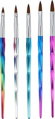 Unique Bargains Double-Headed Nail Art Brushes Multicolored 5 Pcs