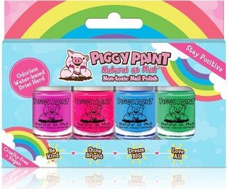 Piggy Paint Nail Polish Set - Stay Positive Rainbow - 0.48 fl oz/4pk