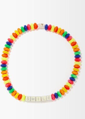 Smile Beaded & 14kt White Gold Necklace