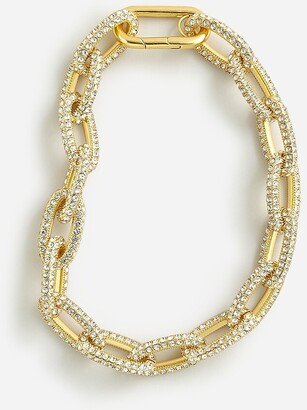 Chainlink necklace with pavé crystals