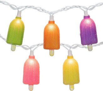 Northlight 10ct Sugared Ice Pop Outdoor Patio String Light Set, 7.25ft White Wire