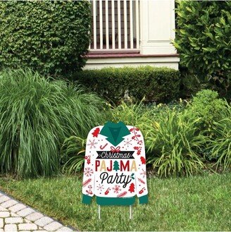 Big Dot of Happiness Christmas Pajamas - Outdoor Lawn Sign - Holiday Plaid PJ Party Yard Sign - 1 Piece