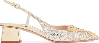 Butterfly 50MM Glitter Slingback Heels