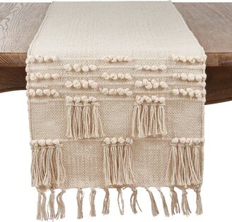 Saro Lifestyle Table Runner with Tassel Moroccan Design