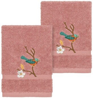 Spring Time Embellished Washcloth - Set of 2 - Tea Rose