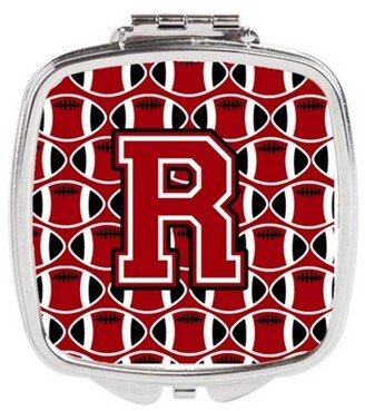 CJ1073-RSCM Letter R Football Red, Black & White Compact Mirror