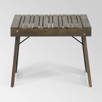 Kyoto Acacia Wood Folding Side Table - Gray