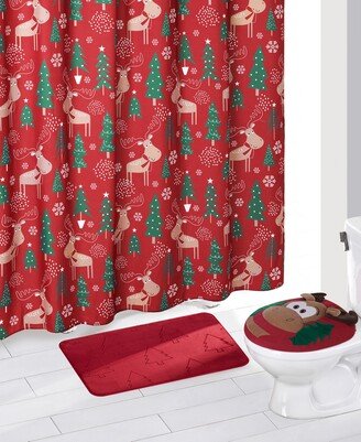 Home for the Holidays Reindeer Christmas Holiday Bathroom Accessory 15 Piece Set