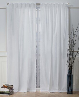 Nicole Miller Faux Linen Slub Textured Hidden Tab Top 54 X 84 Curtain Panel Pair