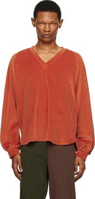 SC103 Orange V-Neck Sweater