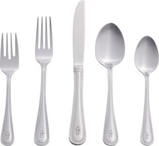 Riverridge Beaded 46 Piece Monogrammed Flatware Set - J, Service for 8