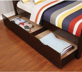 Wese Transitional Brown Cherry Wood Trundle Bed