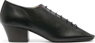 Heeled Leather Derby Shoes-AA