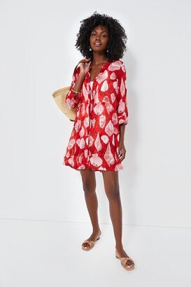 Tnuck Beach Red Shell Beachy Royal Coverup