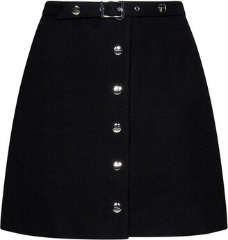 Belted High-Waisted Mini Skirt
