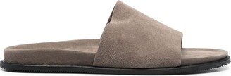 Open-Toe Suede Slippers