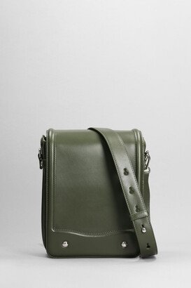 Ransel Satchel Shoulder Bag In Green Leather