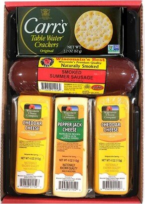 Wisconsin'S Best And Wisconsin Cheese Company'S -Wisconsin Classic 100% Wisconsin Cheese, Summer Sausage and Cracker Gift Box - Perfect Birthday Gift,