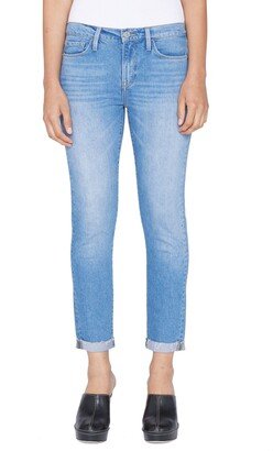 Le Garcon Cuffed Raw Hem Boyfriend Jeans