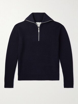 RÓHE Ribbed Wool Half-Zip Sweater