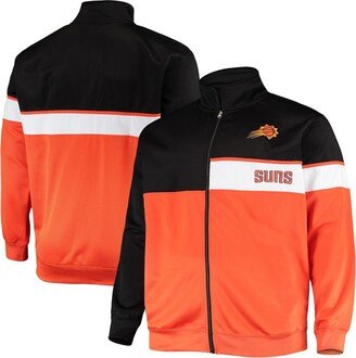 Men's Black, Orange Phoenix Suns Big and Tall Pieced Body Full-Zip Track Jacket - Black, Orange