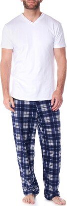 Alpine Swiss Mens Pajama Set Cotton Top Flannel Fleece Pants Pj Lounge Sleepwear