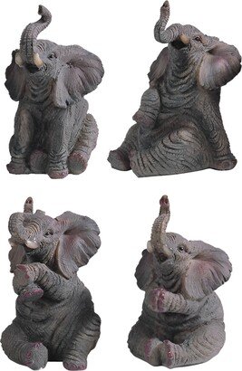 4-pc Lovely Elephant in Different Poses 4