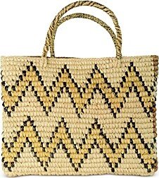 Split Personality Canasta Straw Basket Bag