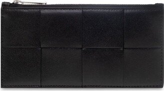 Intrecciato Zipped Card Holder-AB