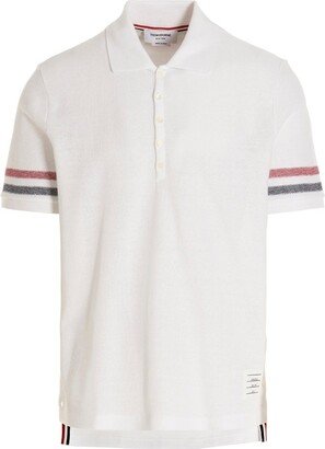 Logo Patch Striped Polo Shirt