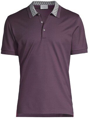 Gancini-Collar Cotton Polo Shirt